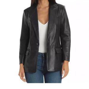 Bagatelle Faux Leather Black Blazer